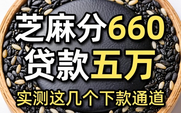 芝麻分660贷款五万：实测这几个下款通道